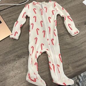 Spearmint LOVE baby organic waffle zip footie onsie